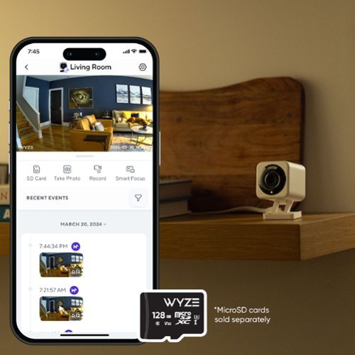 Wyze - Cam v4 - Indoor/Outdoor, Plug-in, 2.5K WiFi Security Camera with Color Night Vision & Motion Activated Spotlight - Gray