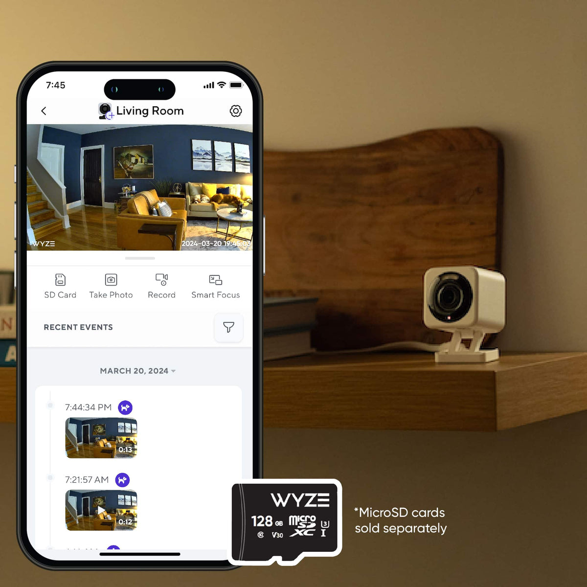 Wyze - Cam v4 - Indoor/Outdoor, Plug-in, 2.5K WiFi Security Camera with Color Night Vision & Motion Activated Spotlight - Gray
