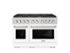 ZLINE - 48 in. Wide 8 Burner Paramount Double Oven Gas Range with 8 Burner Cooktop (SGR-WM-48) - Satin Steel/White Matte