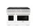 ZLINE - 48 in. Wide 8 Burner Paramount Double Oven Gas Range with 8 Burner Cooktop (SGR-WM-48) - Satin Steel/White Matte