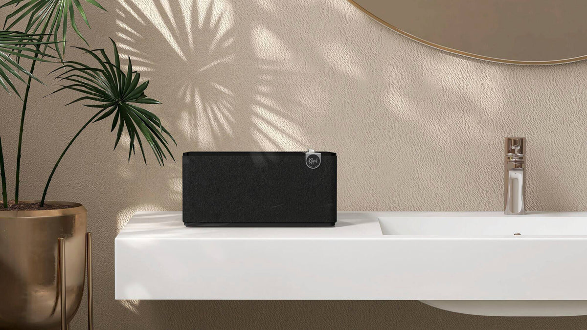 Klipsch - The Three Plus Premium Tabletop Bluetooth Speaker with Broadcast Mode - Matte Black