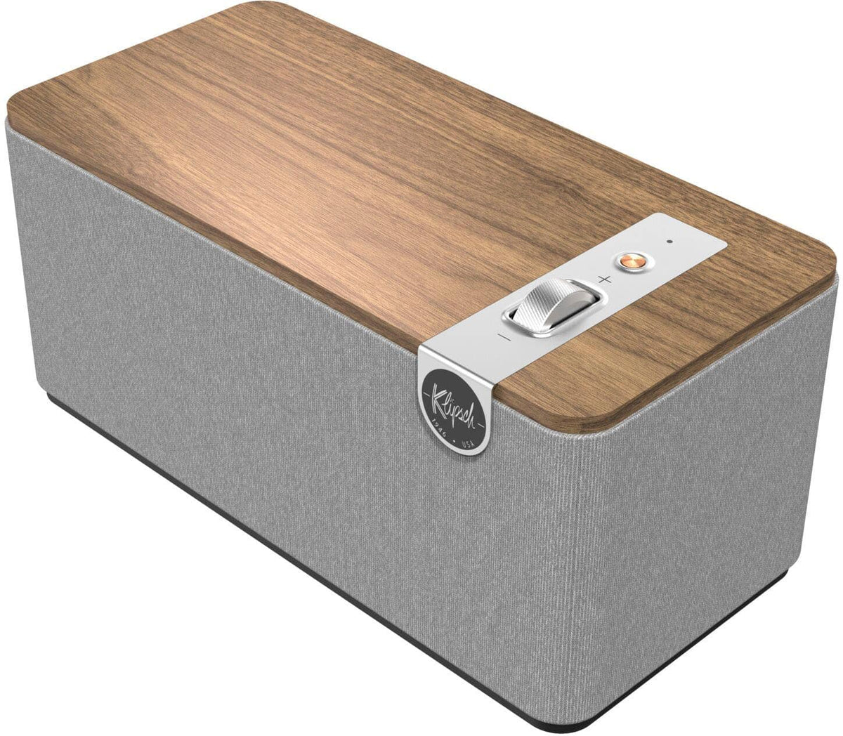 Klipsch - The One Plus Premium Tabletop Bluetooth Speaker with Broadcast Mode - Walnut