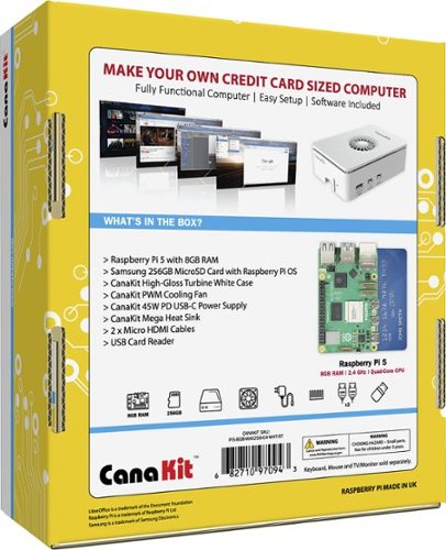 CanaKit - Raspberry Pi 5 Starter MAX Kit (8GB) - Turbine White