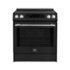 Forno Appliances - 30 in. Wide 4 Elements Donatello 5.0 cu.ft. Slide-In Electric Induction True Convection Range with Antique Brass Accents - Black