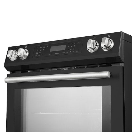 Forno Appliances - 30 in. Wide 4 Elements Donatello 5.0 cu.ft. Slide-In Electric Induction True Convection Range with Antique Brass Accents - Black