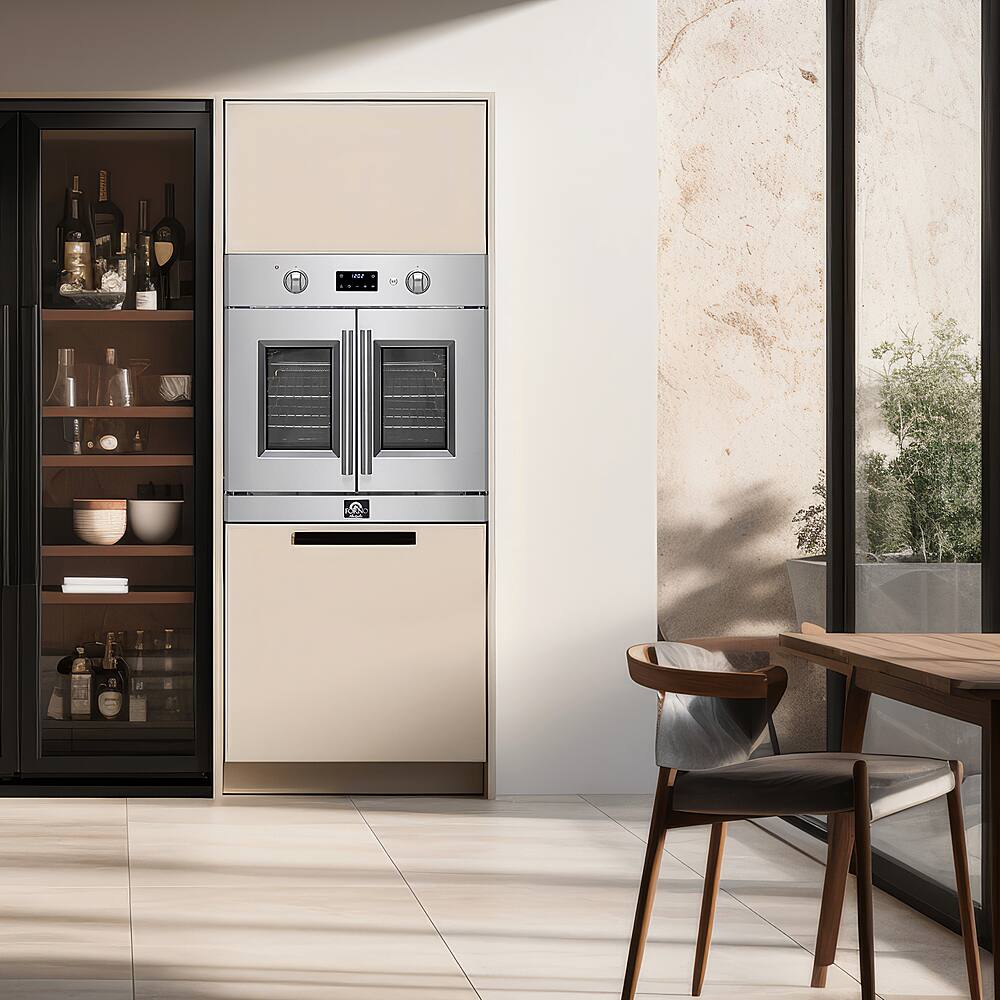 Forno Appliances - Asti 30 in. Single Electric Convection Wall Oven with French Doors - Stainless Steel