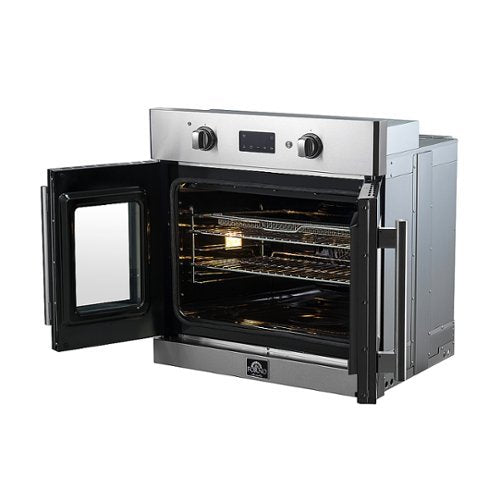 Forno Appliances - Asti 30 in. Single Electric Convection Wall Oven with French Doors - Stainless Steel