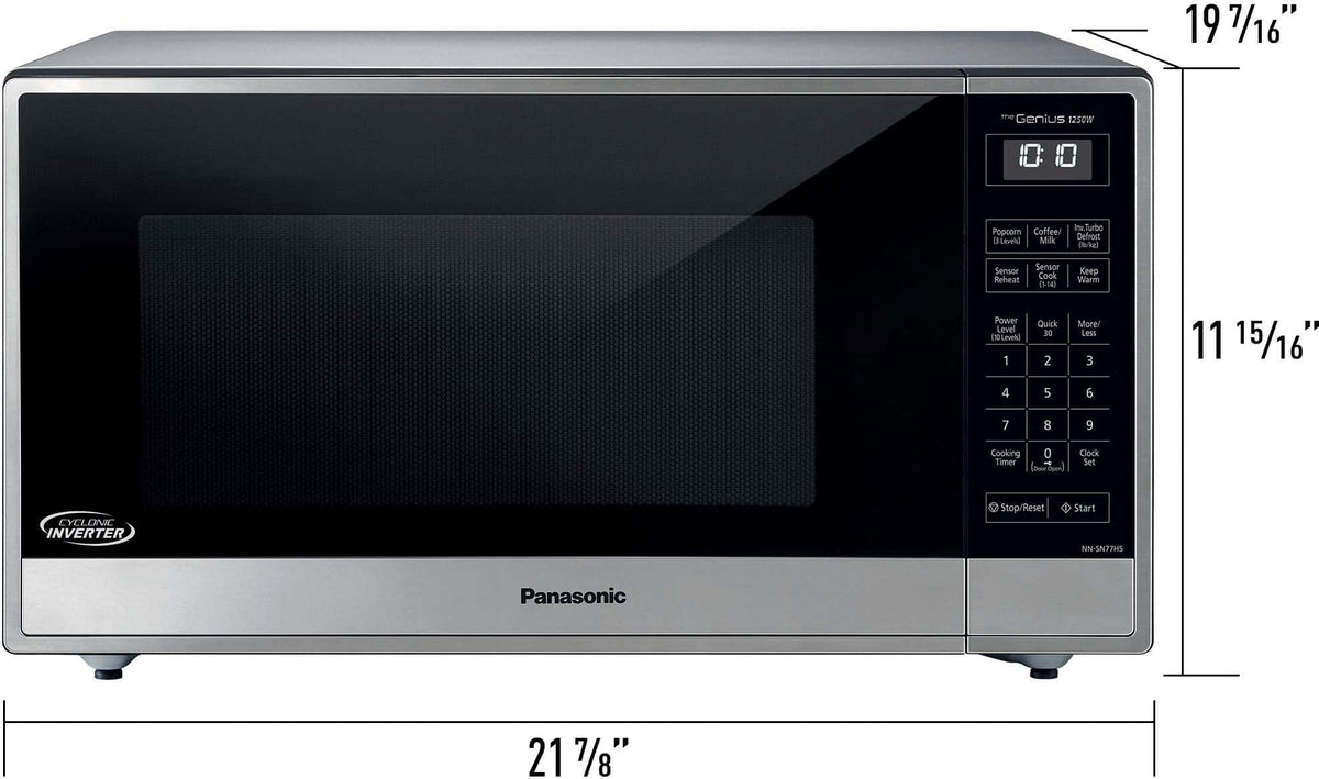 Panasonic - 1.6 Cu. Ft. 1250Watt Countertop Microwave Oven with Cyclonic Inverter Technology - Stainless Steel/silver