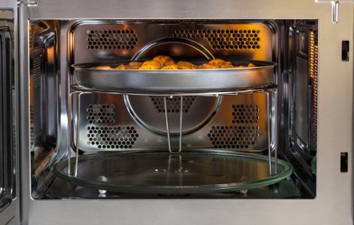 GE - 1.0 Cu. Ft. Convection Countertop Microwave with Air Fry - Stainless Steel