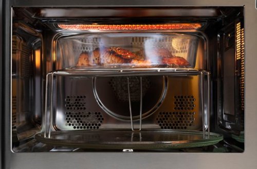 GE - 1.0 Cu. Ft. Convection Countertop Microwave with Air Fry - Stainless Steel