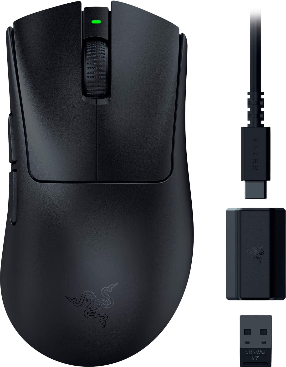 Razer - DeathAdder V3 HyperSpeed Lightweight Bluetooth Optical Gaming Mouse for PC with 100 Hour Battery - Wireless - Black
