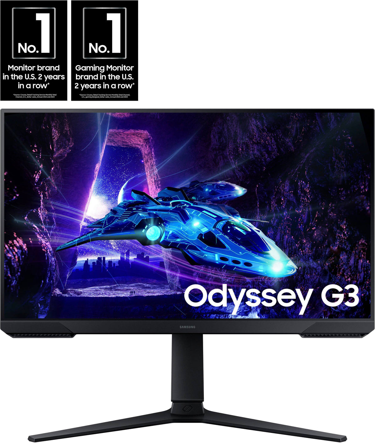 Samsung - Odyssey G30D 24" LED FHD AMD FreeSync Premium 180Hz 1ms Gaming Monitor (DisplayPort, HDMI) - Black
