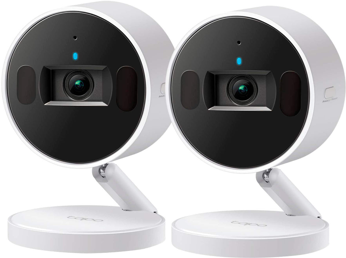 TP-Link - Tapo Indoor Wi-Fi 2K Crystal-Clear Video, Plug-In Security Camera with Magnetic Base (2-pack) - No Monthly Fees - White