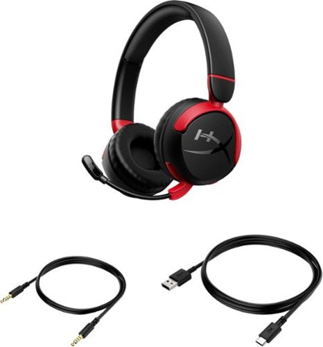 HyperX - Cloud Mini Wireless Headset for PC, PS5, PS4, Xbox Series X|S, Xbox One, Nintendo Switch, Chromebook, and Mobile - Red/Black