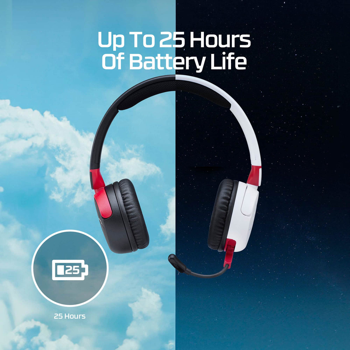 HyperX - Cloud Mini Wireless Headset for PC, PS5, PS4, Xbox Series X|S, Xbox One, Nintendo Switch, Chromebook, and Mobile - Red/Black