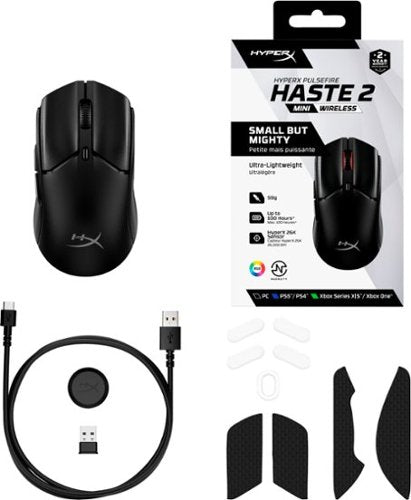 HyperX - Pulsefire Haste 2 Core Lightweight Wireless Optical Gaming Mouse - Wireless - Black