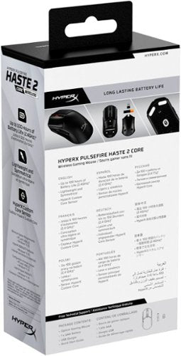 HyperX - Pulsefire Haste 2 Core Lightweight Wireless Optical Gaming Mouse - Wireless - Black