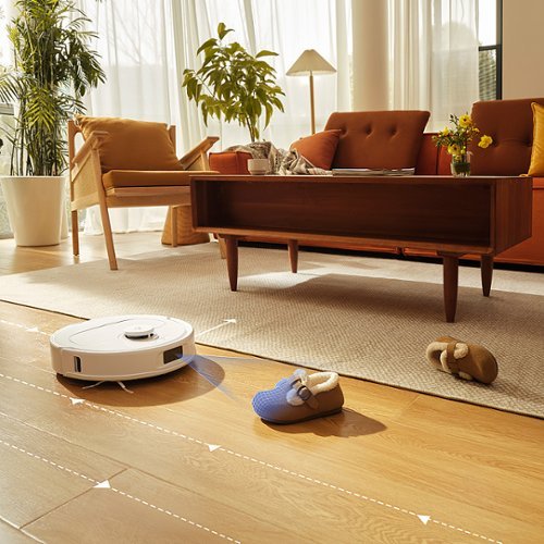 Roborock - Qrevo Pro Wi-Fi Connected Robot Vacuum and Mop with FlexiArm Design Edge Mopping, Dynamic Hot Water Mop Washing - White