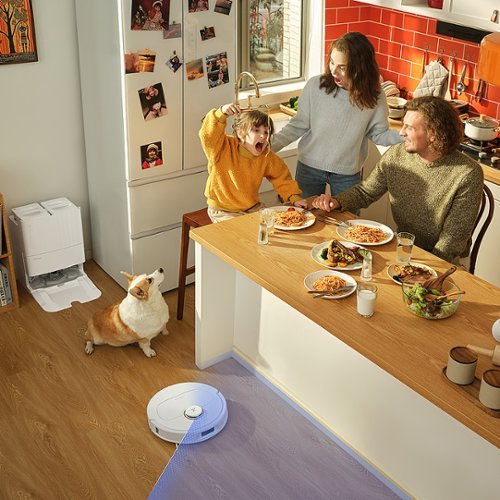 Roborock - Qrevo Pro Wi-Fi Connected Robot Vacuum and Mop with FlexiArm Design Edge Mopping, Dynamic Hot Water Mop Washing - White