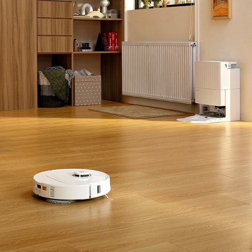 Roborock - Qrevo Pro Wi-Fi Connected Robot Vacuum and Mop with FlexiArm Design Edge Mopping, Dynamic Hot Water Mop Washing - White