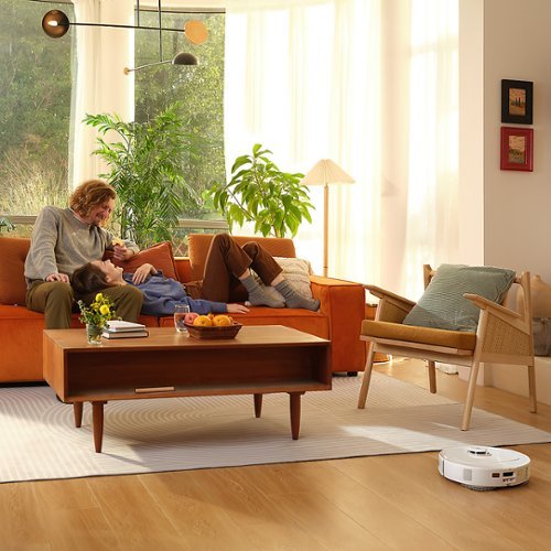 Roborock - Qrevo Pro Wi-Fi Connected Robot Vacuum and Mop with FlexiArm Design Edge Mopping, Dynamic Hot Water Mop Washing - White