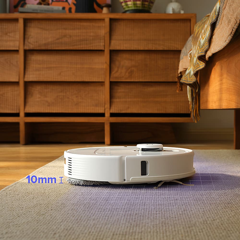 Roborock - Qrevo Pro Wi-Fi Connected Robot Vacuum and Mop with FlexiArm Design Edge Mopping, Dynamic Hot Water Mop Washing - White