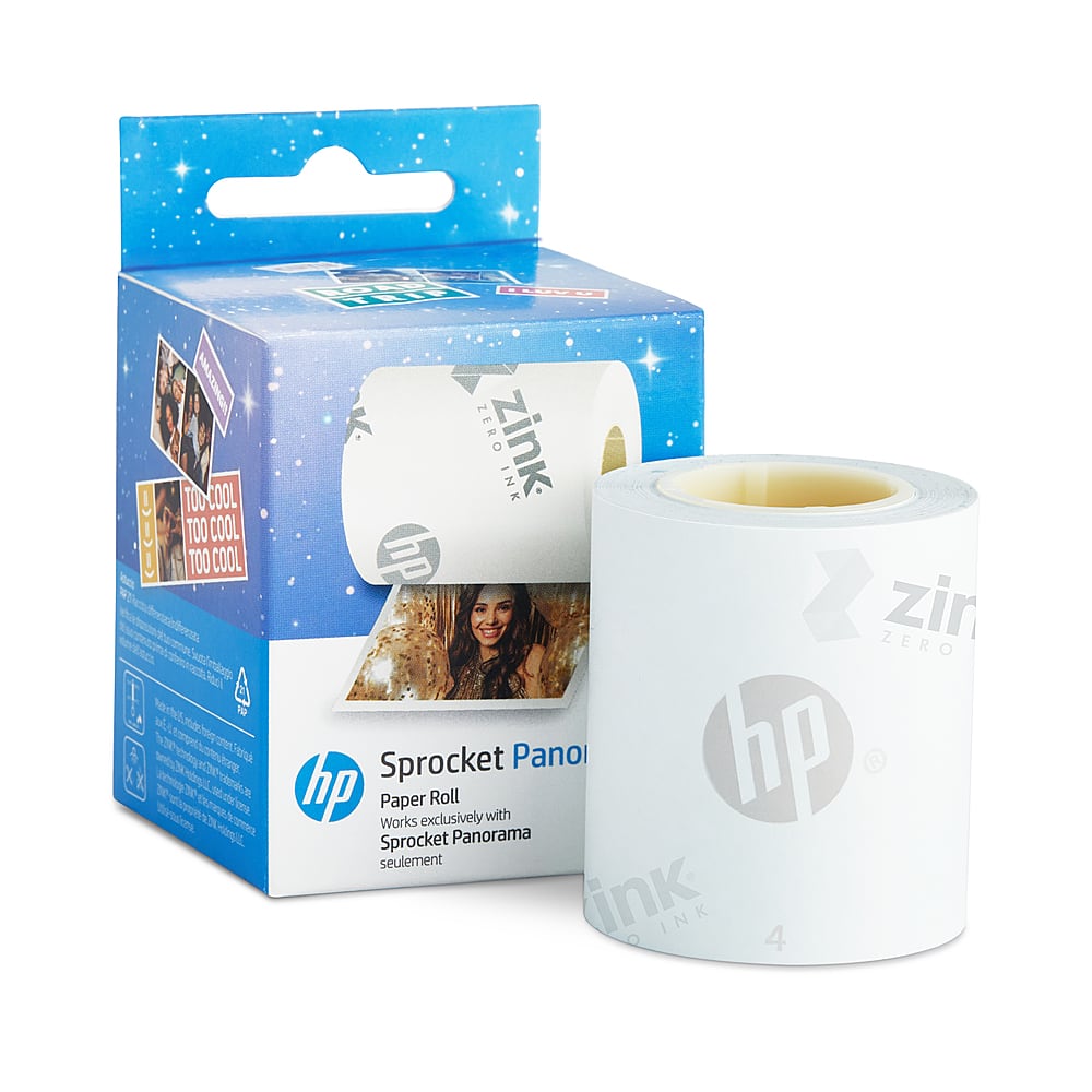 HP - Sprocket Panorama 16.4' (5 Meter) Zink Paper Roll, Sticky Backed Photo Paper Roll - White