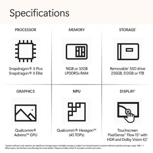 Microsoft - Surface Laptop - 15" 2K Touchscreen - Snapdragon X Elite 2024 - 16GB Memory - 512GB Storage (7th Ed) - Copilot+ PC - Black