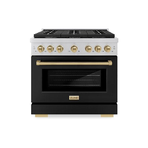 ZLINE - 36 in. Wide 6 Burner Autograph Paramount Gas Range and Gold Accents (SGRZ-BLM-36-G) - White
