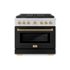 ZLINE - 36 in. Wide 6 Burner Autograph Paramount Gas Range and Gold Accents (SGRZ-BLM-36-G) - White