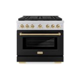 ZLINE - 36 in. Wide 6 Burner Autograph Paramount Gas Range and Gold Accents (SGRZ-BLM-36-G) - White