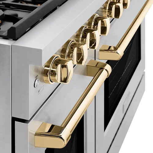 ZLINE - 48 in. Wide 8 Burner Autograph Edition Paramount Gas Range with Polished Gold Accents (SGRZ-48-G) - Stainless Steel