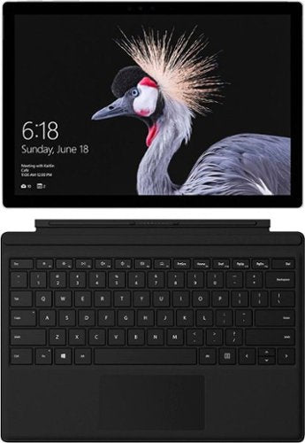 Microsoft - Geek Squad Certified Refurbished Surface Pro - 12.3" Touch-Screen - 128GB - Intel Core i5 with Black Type Cover - Platinum