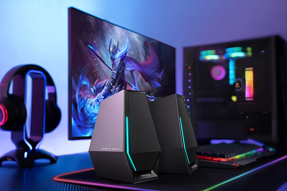 Edifier - G1500 2.0 Bluetooth Gaming Speakers with RGB Lighting (2-Piece) - Black