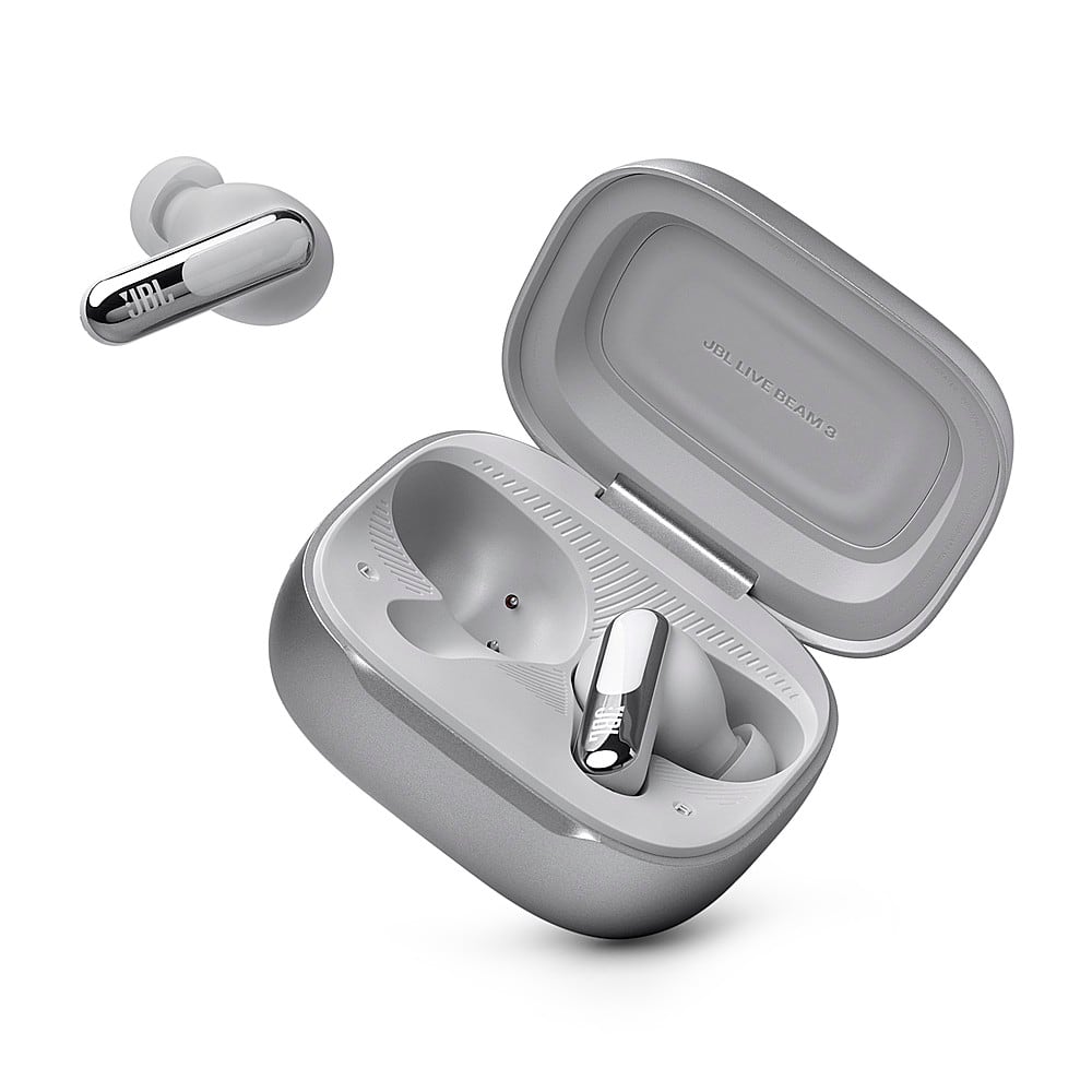 JBL - Live Beam 3 True Wireless Noise Cancelling Earbuds - 2024 - Silver