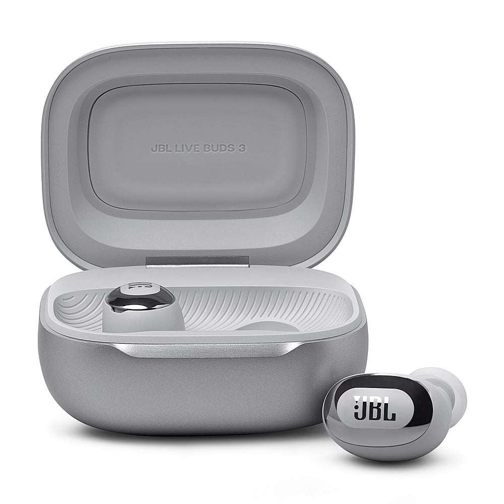 JBL - Live Buds 3 True Wireless Noise Cancelling Earbuds - 2024 - Silver