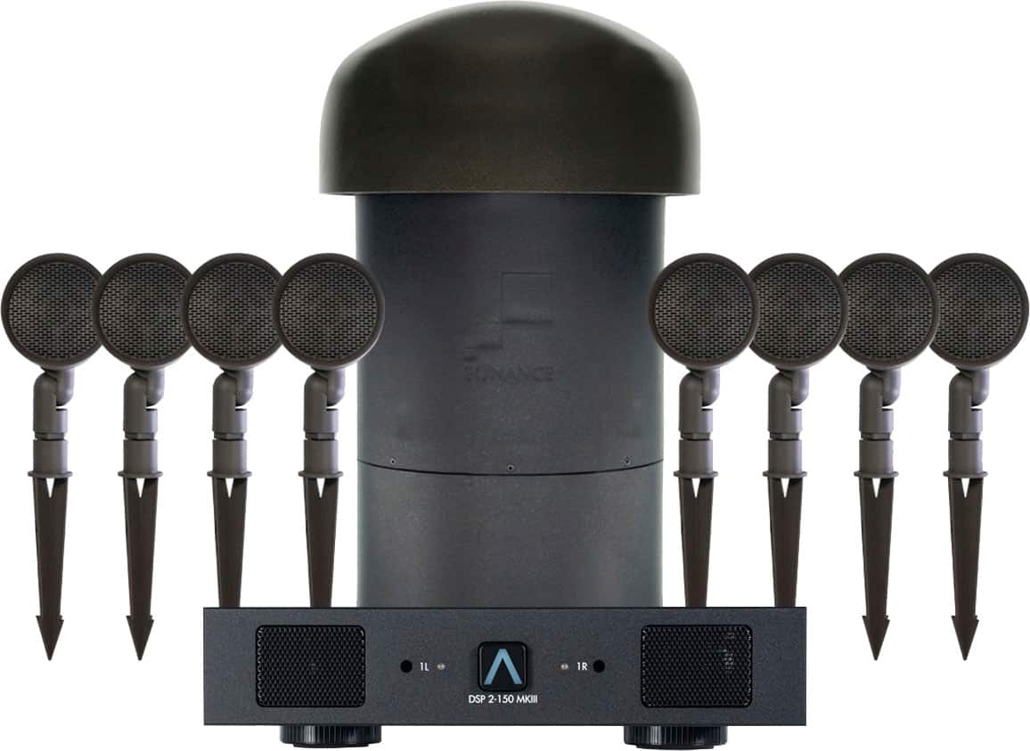 Sonance - SGS 8.1 SYSTEM W/ DSP 2-150 MKIII AMP - Garden Series 8.1-Ch. Outdoor Speaker System with 2-Ch. Amplifier (Each) - Dark Brown/Black
