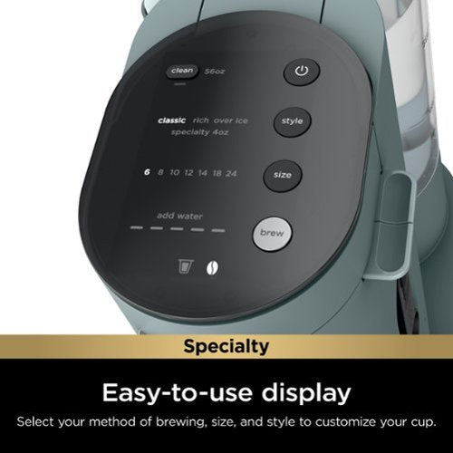 Ninja - Pods & Grounds Specialty Single-Serve Iced Coffee Maker, K-Cup Pod Compatible with Foldaway Milk Frother - Sage Green