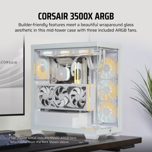 CORSAIR - 3500X ARGB ATX Mid-Tower PC Case - White