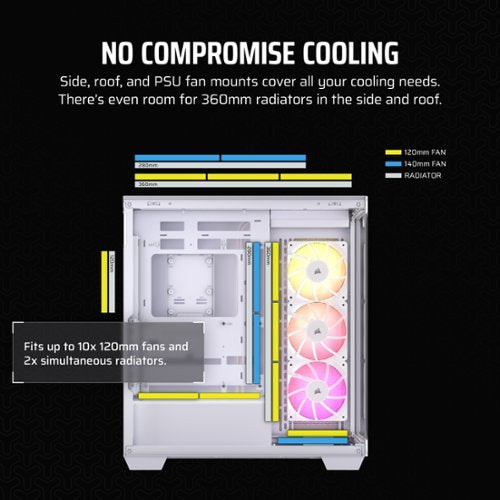 CORSAIR - 3500X ARGB ATX Mid-Tower PC Case - White
