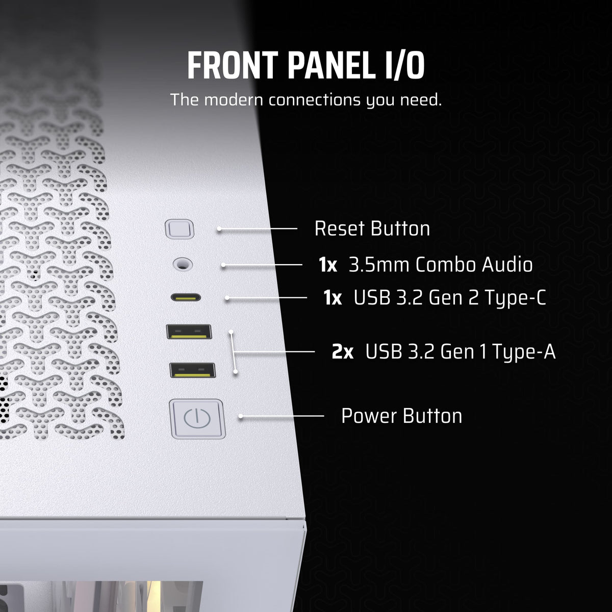 CORSAIR - 3500X ARGB ATX Mid-Tower PC Case - White