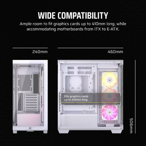 CORSAIR - 3500X ARGB ATX Mid-Tower PC Case - White