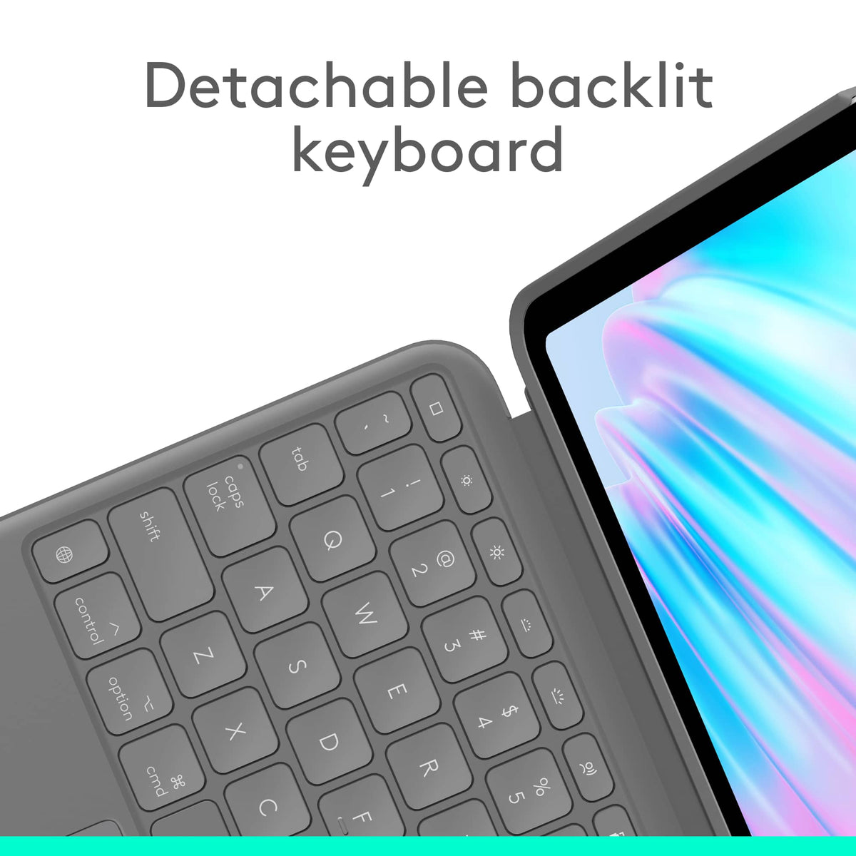 Logitech - Combo Touch iPad Air 11-inch - Latest Model (M2, M3 & M4), iPad Air (5th gen) Keyboard Case with Detachable Keyboard - Oxford Gray