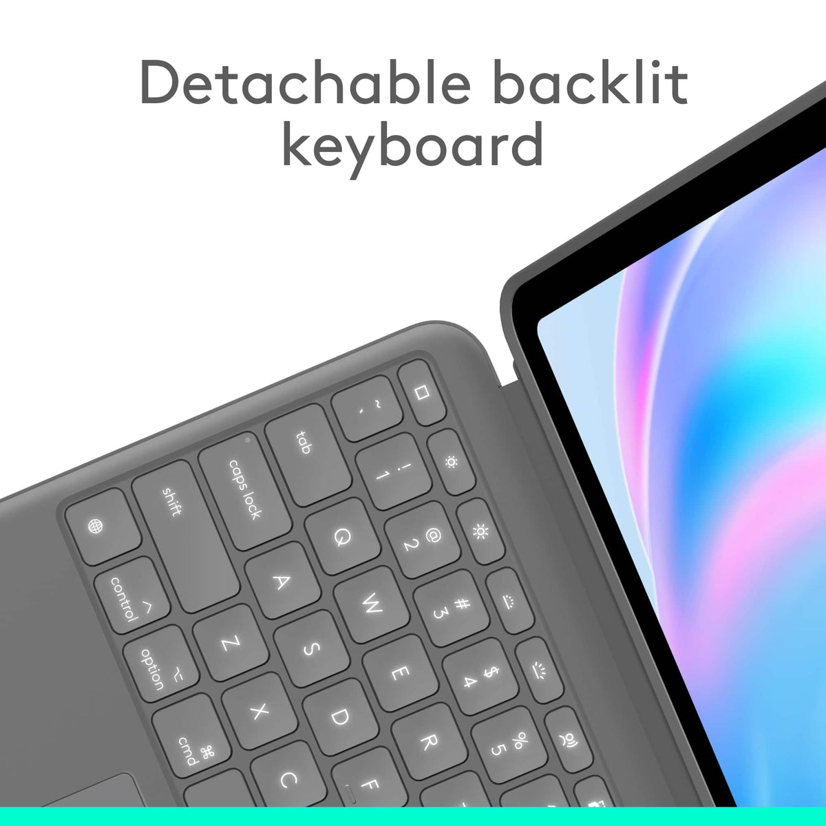 Logitech - Combo Touch iPad Air 13-inch - Latest Model (M2, M3 & M4), iPad Air (5th gen) Keyboard Case with Detachable Keyboard - Oxford Gray