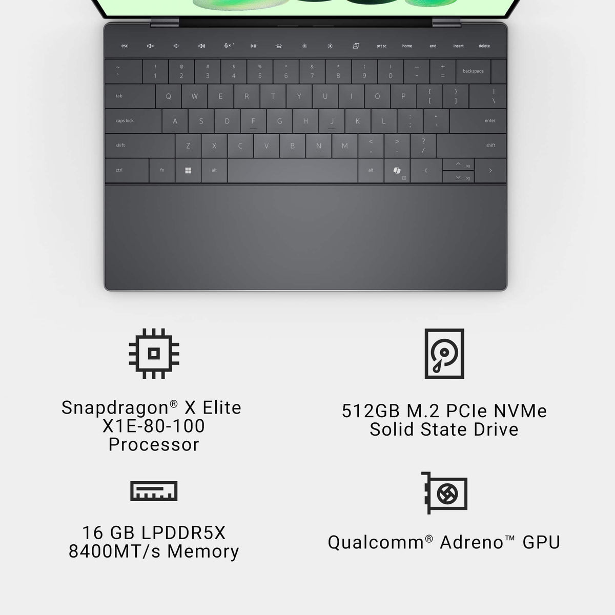 Dell - XPS - 13.4" 3K OLED Touchscreen Laptop - Snapdragon X Elite X1E-80 2024 - 16GB Memory - 512 GB Storage - Copilot+ PC - Graphite
