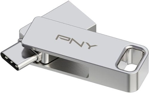 PNY - 64GB DUO LINK USB 3.2 Type-C Dual Flash Drive - Silver