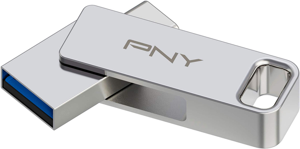 PNY - 64GB DUO LINK USB 3.2 Type-C Dual Flash Drive - Silver