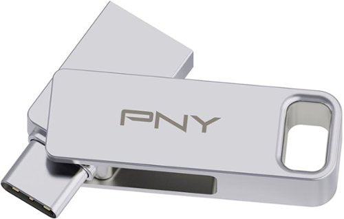 PNY - 64GB DUO LINK USB 3.2 Type-C Dual Flash Drive - Silver