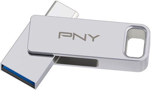 PNY - 64GB DUO LINK USB 3.2 Type-C Dual Flash Drive - Silver