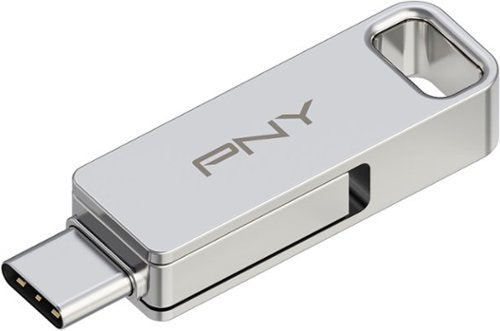 PNY - 64GB DUO LINK USB 3.2 Type-C Dual Flash Drive - Silver